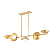 Hudson Valley Lighting Glimmer 5 Light 50 inch Aged Brass Island Light Ceiling Light