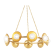 Hudson Valley Lighting Glimmer 9 Light 40 inch Aged Brass Chandelier Ceiling Light