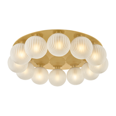 Corbett Vernazza 12 Light Vintage Polished Brass Flush Mount Ceiling Light