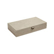 Global Views Light Grey Marbled Leather D Ring Box