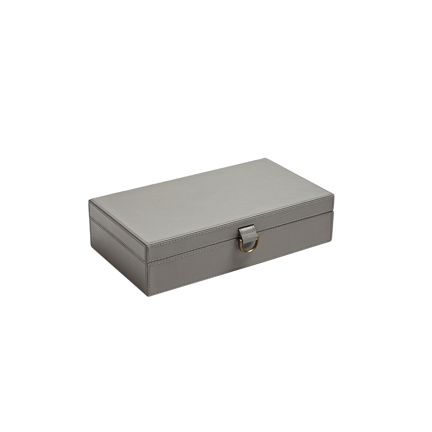 Global Views Dark Grey Marbled Leather D Ring Box