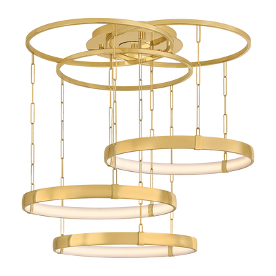 Corbett Chiasso 3 Light Vintage Polished Brass White Chandelier Ceiling Light