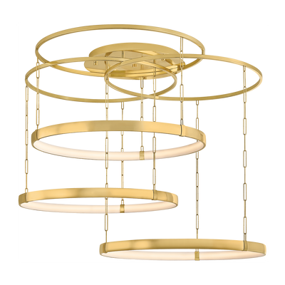 Corbett Chiasso 3 Light Vintage Polished Brass Chandelier Ceiling Light