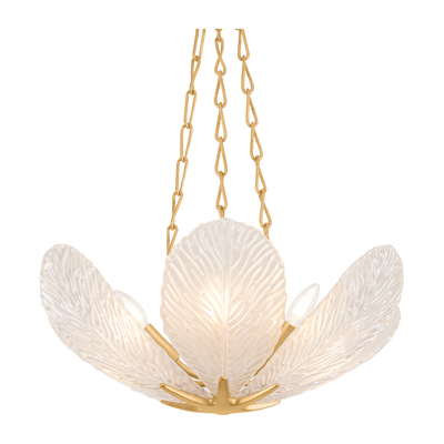 Corbett Galena 6 Light Vintage Gold Leaf Chandelier Ceiling Light