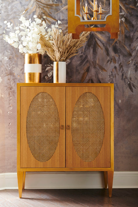 Chelsea House Petite Caned Bar Cabinet