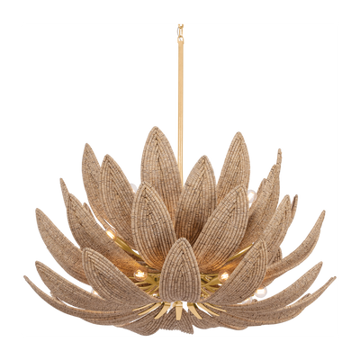 Corbett Varanasi 28 Light Vintage Gold Leaf Chandelier Ceiling Light