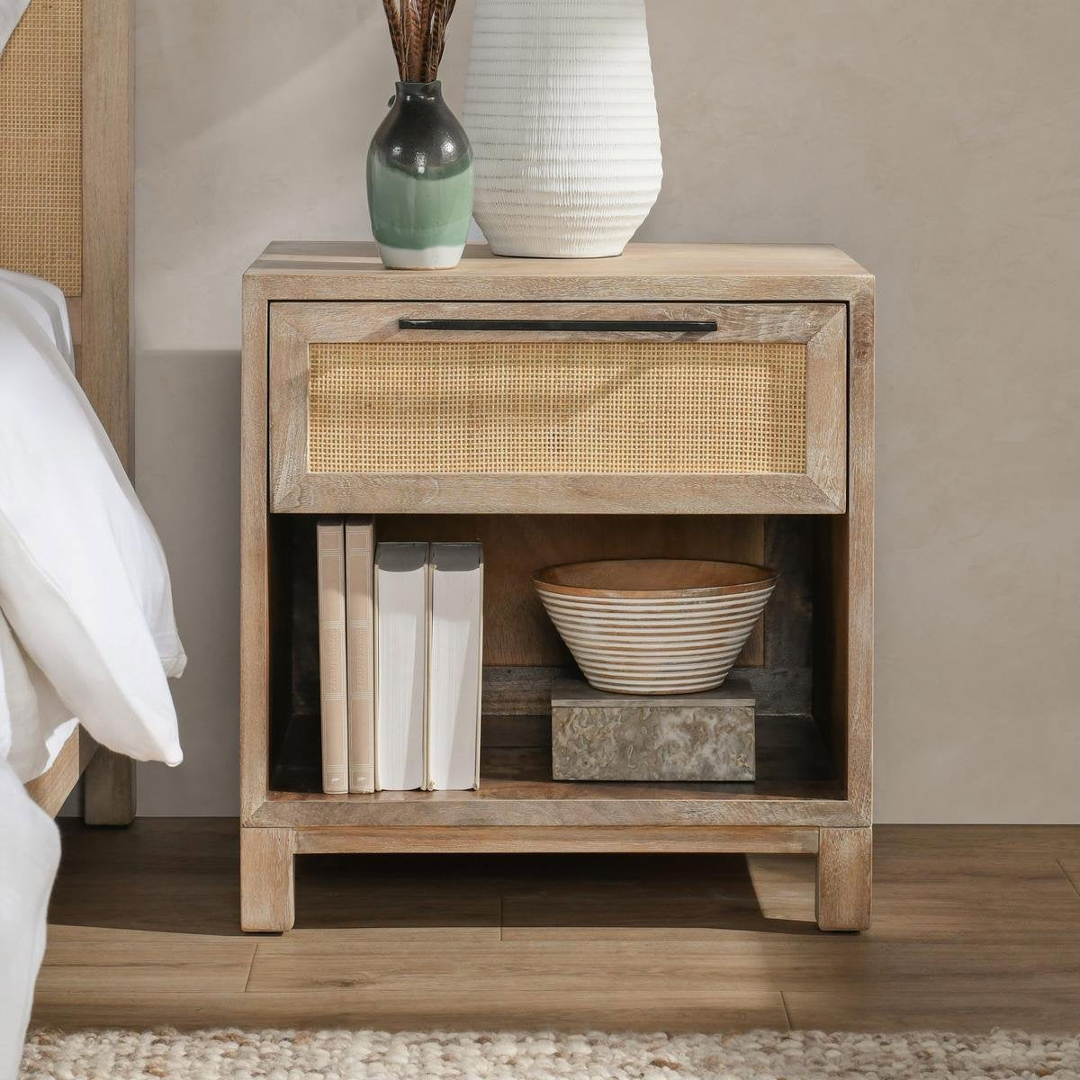 Classic Home Jensen Solid Wood 1 Drawer Nightstand