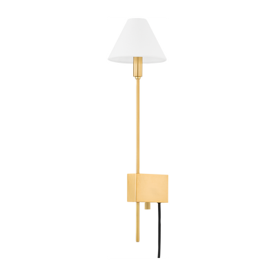 Hudson Valley Lighting Teaneck 1 Light 6.25 inch Aged Brass Plug-in Sconce Wall Light