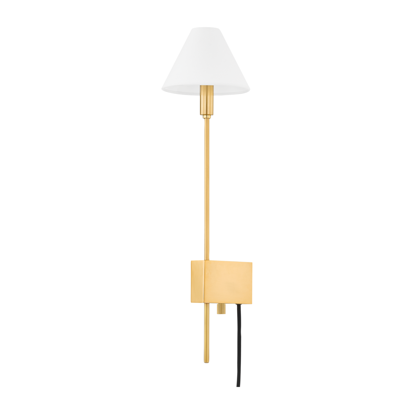 Hudson Valley Lighting Teaneck 1 Light 6.25 inch Aged Brass Plug-in Sconce Wall Light