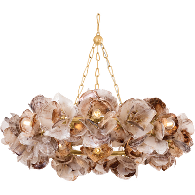 Corbett Galle 14 Light Vintage Gold Leaf Chandelier Ceiling Light