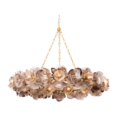 Corbett Galle 20 Light Vintage Gold Leaf Chandelier Ceiling Light