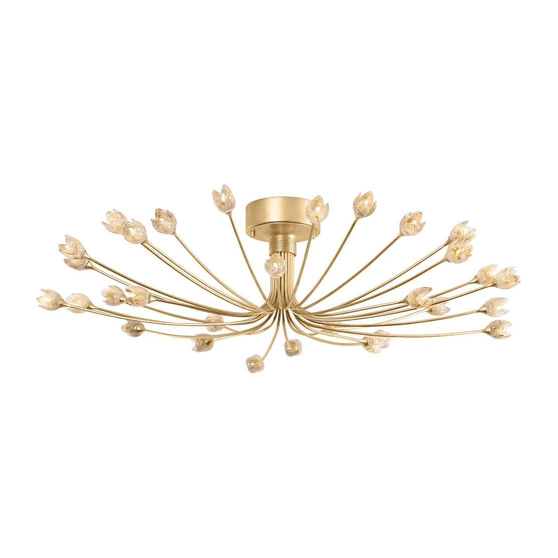Hudson Valley Lighting Falkirk 30 Light 42 inch Vintage Gold Leaf Semi Flush Ceiling Light