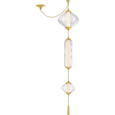 Corbett Fiorello 3 Light Vintage Polished Brass Pendant Ceiling Light