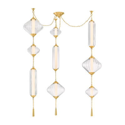 Corbett Fiorello 9 Light Vintage Polished Brass Chandelier Ceiling Light