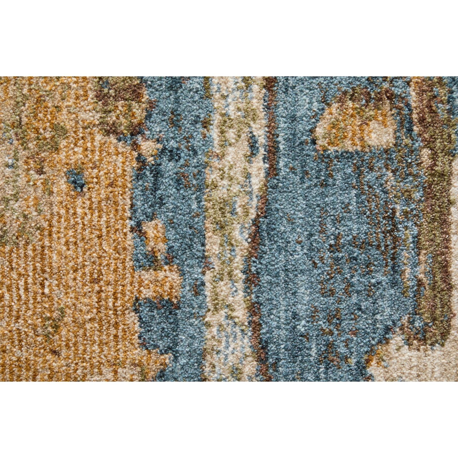 Feizy Pearson 39SCF Modern Abstract, Blue/Ivory/Brown, Rug