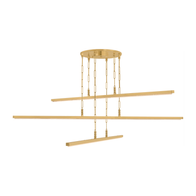 Corbett Cortina 3 Light Vintage Brass Chandelier Ceiling Light