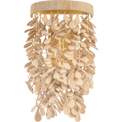 Corbett Naxos 2 Light Vintage Gold Leaf Wall Sconce Wall Light