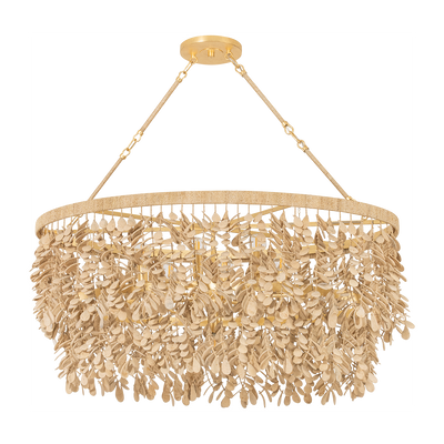 Corbett Naxos 9 Light Vintage Gold Leaf Linear Ceiling Light