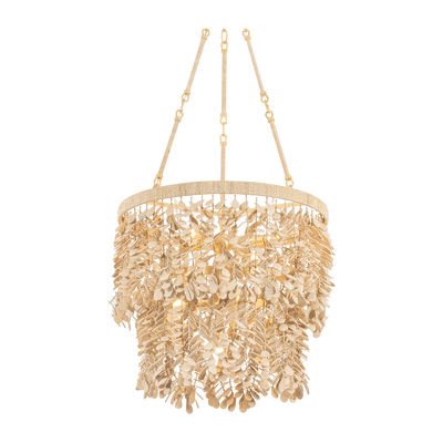 Corbett Naxos 8 Light Vintage Gold Leaf Chandelier Ceiling Light