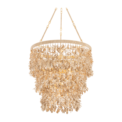 Corbett Naxos 12 Light Vintage Gold Leaf Chandelier Ceiling Light