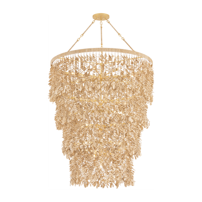 Corbett Naxos 18 Light Vintage Gold Leaf Chandelier Ceiling Light