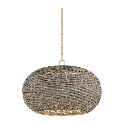 Hudson Valley Lighting Penarth 1 Light Aged Brass Pendant Ceiling Light
