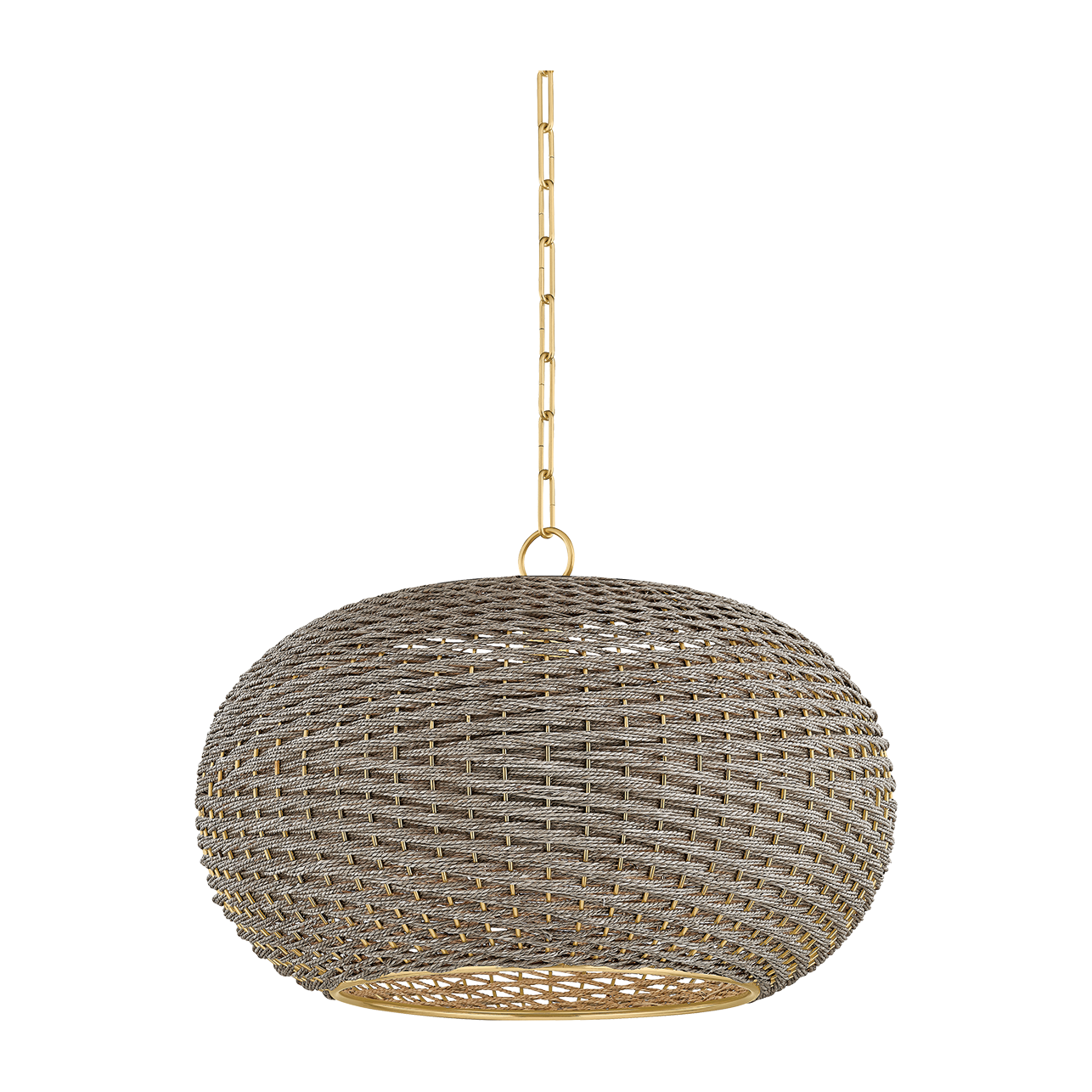 Hudson Valley Lighting Penarth 1 Light Aged Brass Pendant Ceiling Light