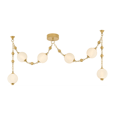 Corbett Corda 6 Light Vintage Brass Linear Ceiling Light