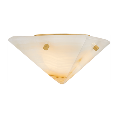 Corbett Geo 1 Light Vintage Brass Flush Mount Ceiling Light