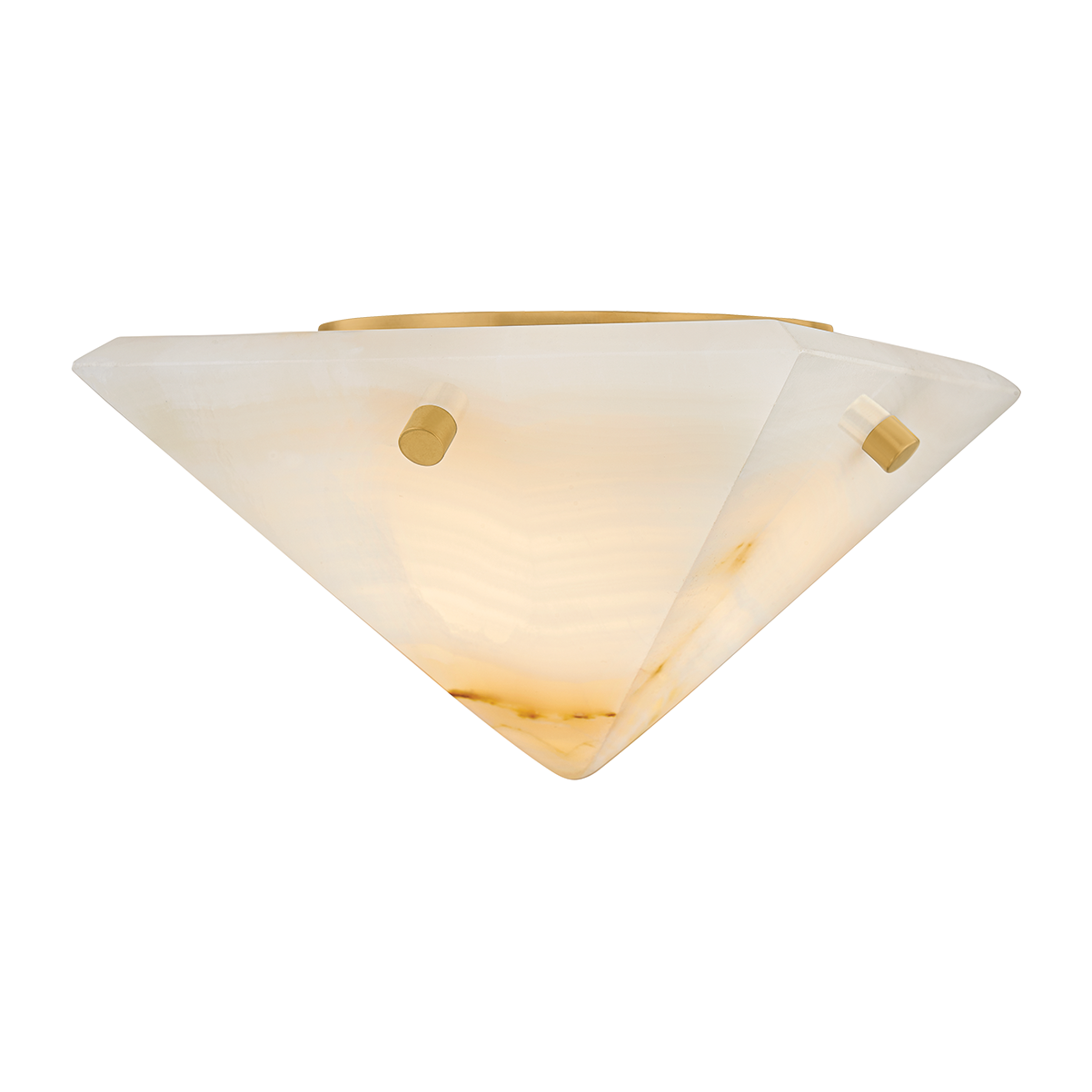 Corbett Geo 1 Light Vintage Brass Flush Mount Ceiling Light