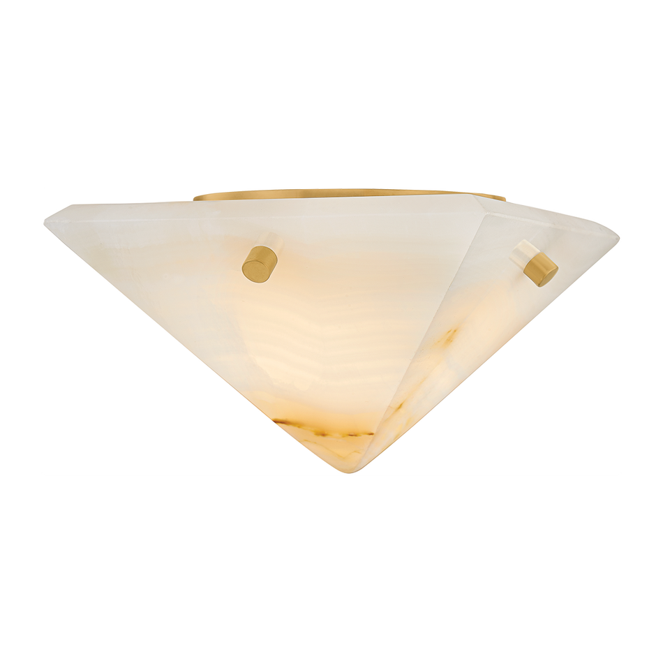 Corbett Geo 1 Light Vintage Brass Flush Mount Ceiling Light