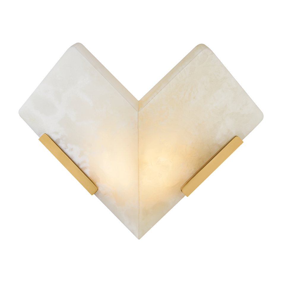 Corbett Geo 1 Light Vintage Brass Onyx Wall Sconce Wall Light