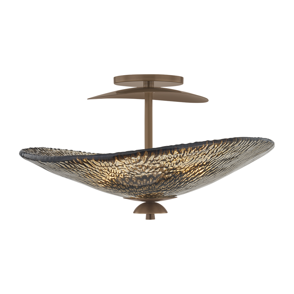 Corbett Alba 3 Light Old World Brass Semi Flush Ceiling Light