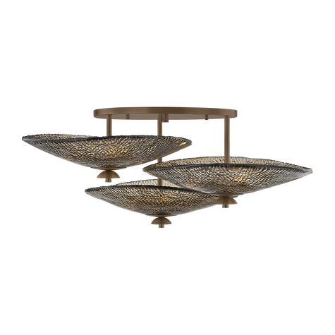 Corbett Alba 9 Light Old World Brass Semi Flush Ceiling Light