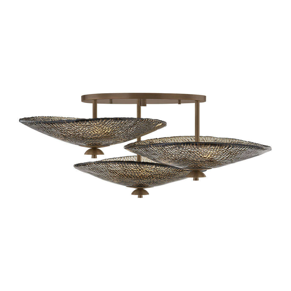 Corbett Alba 9 Light Old World Brass Semi Flush Ceiling Light