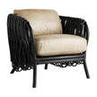 Arteriors Strata Oyster Leather Black Lounge Chair