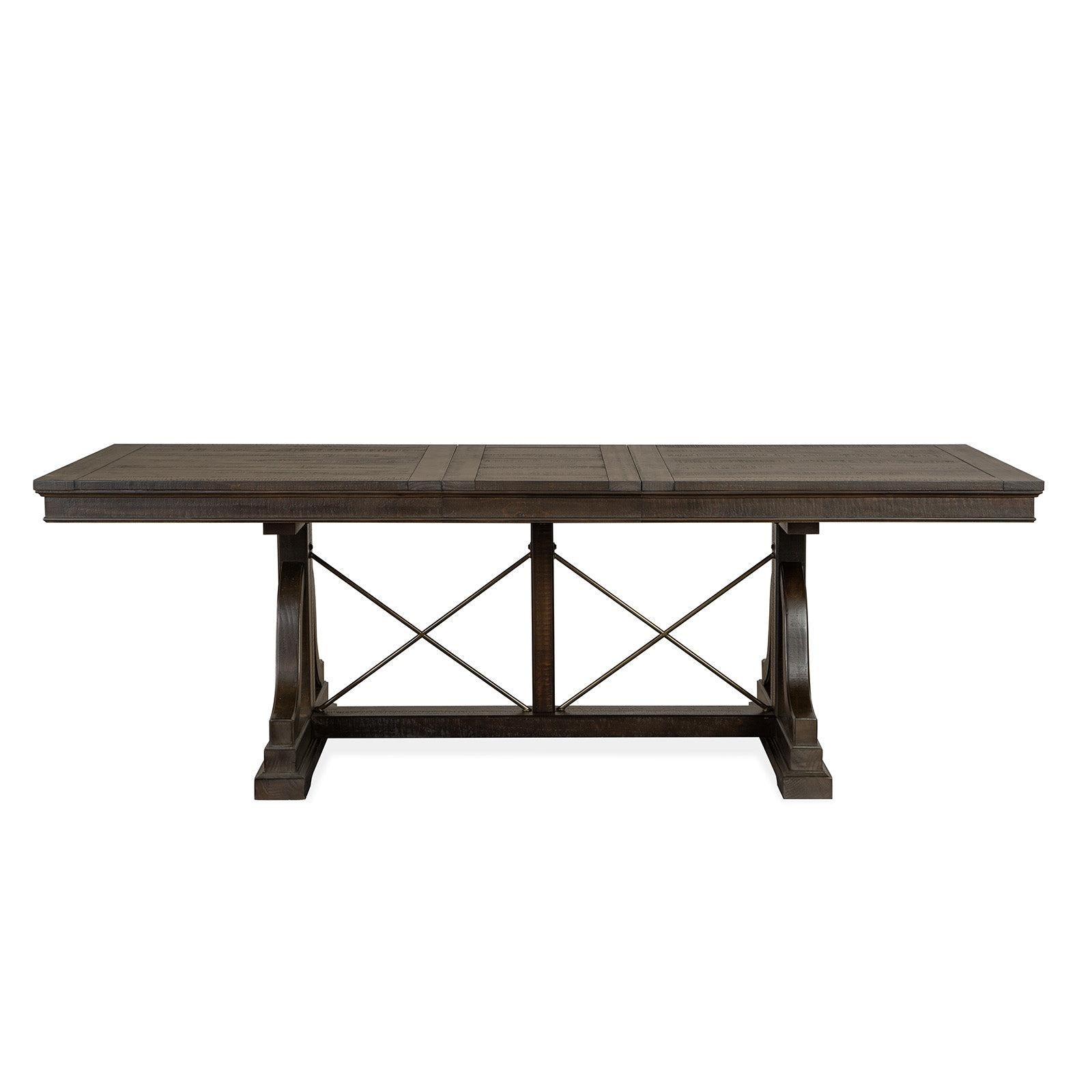 Magnussen Home Westley Falls Graphite Extendable Trestle Dining Table
