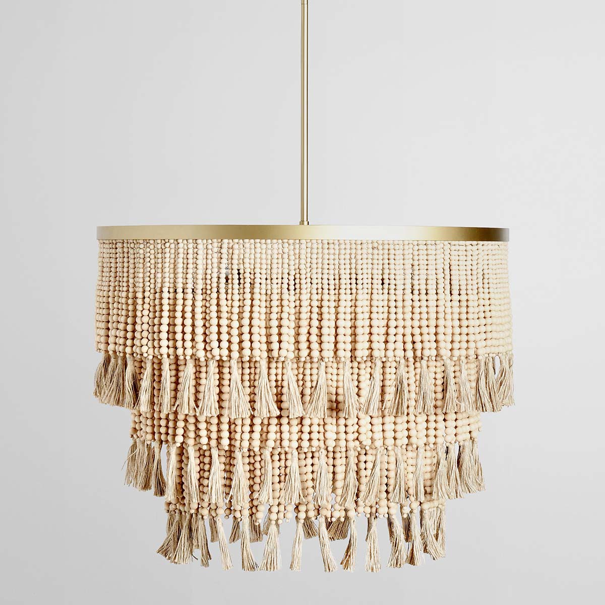 Classic Home Brittany Wood Beaded Round Chandelier Clearance