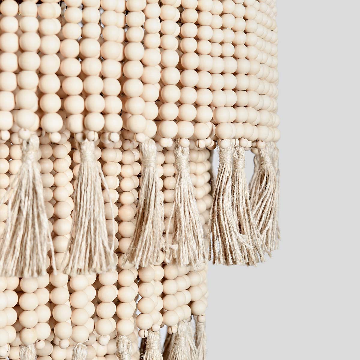 Classic Home Brittany Wood Beaded Round Chandelier Clearance