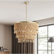 Classic Home Brittany Wood Beaded Round Chandelier Clearance
