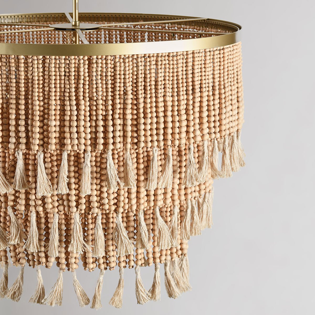 Classic Home Brittany Wood Beaded Round Chandelier Clearance