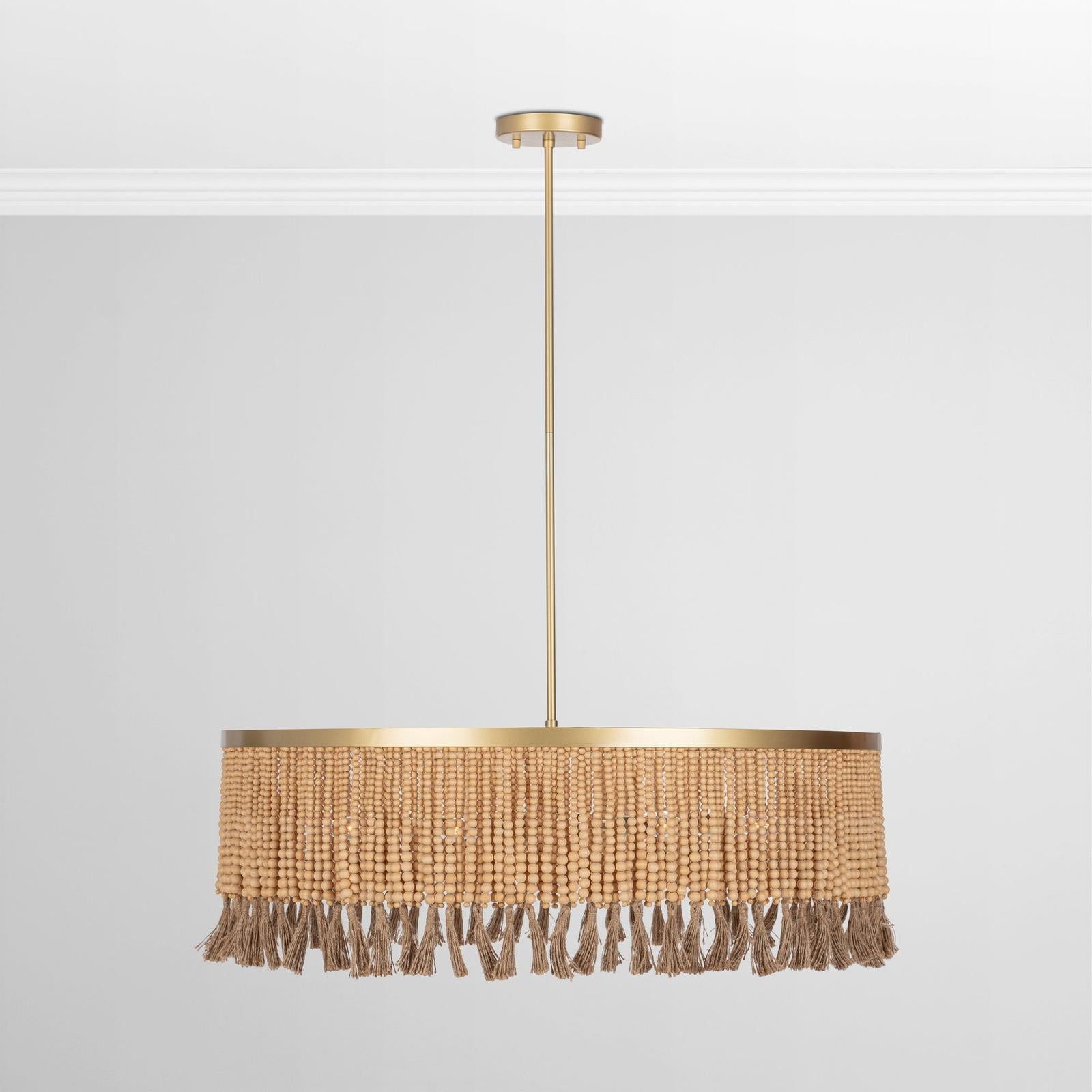 Classic Home Andren Wood Beaded Round Pendant