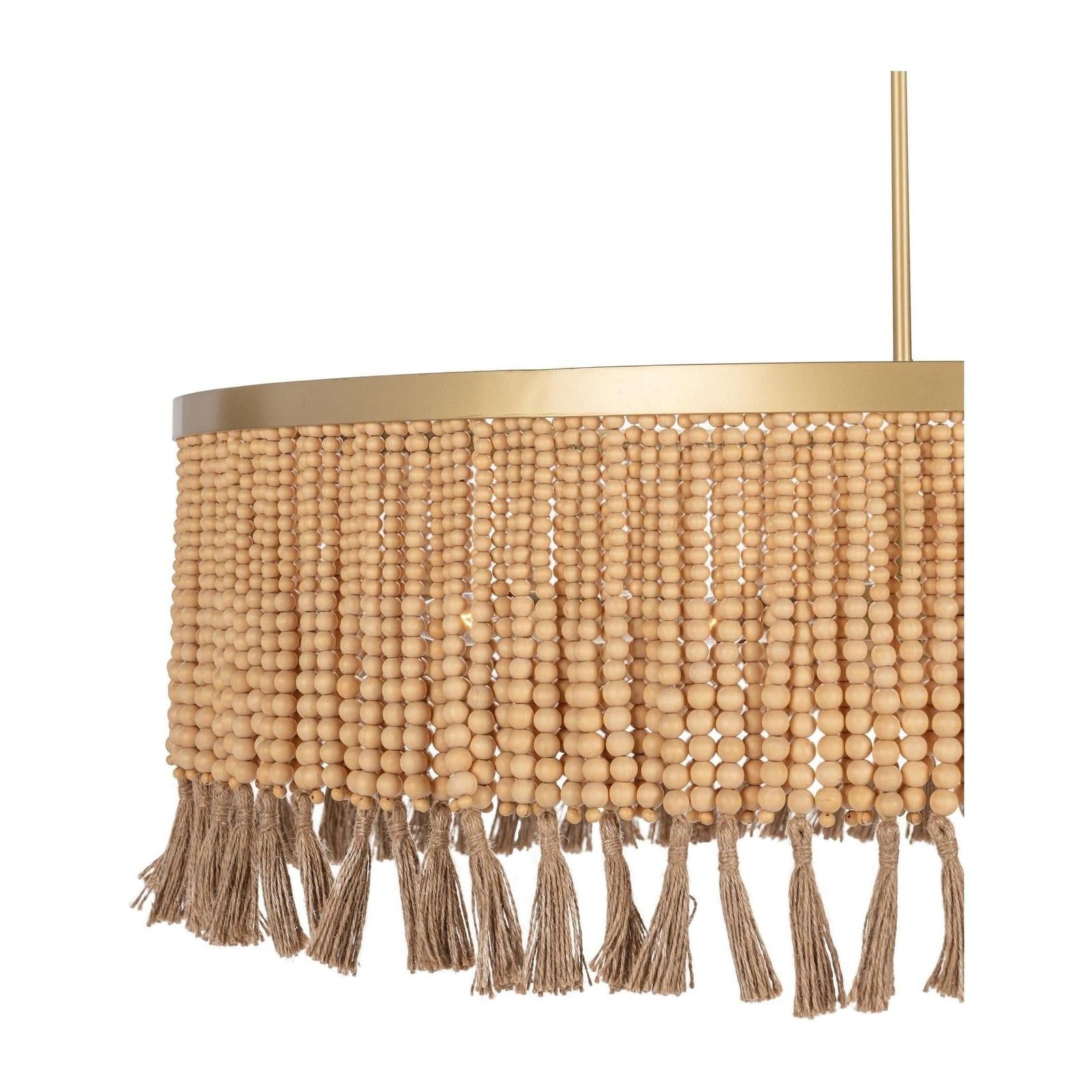 Classic Home Andren Wood Beaded Round Pendant