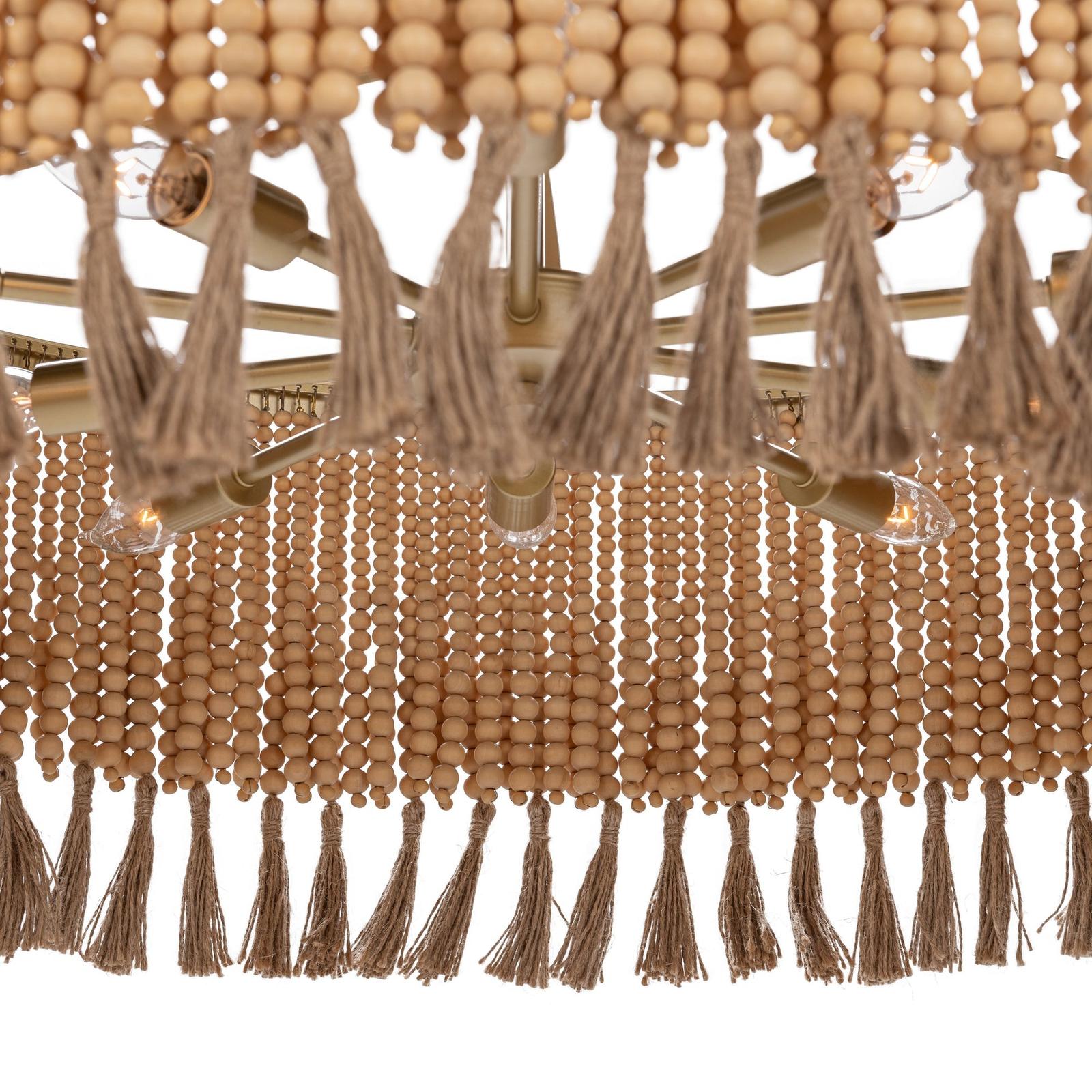 Classic Home Andren Wood Beaded Round Pendant