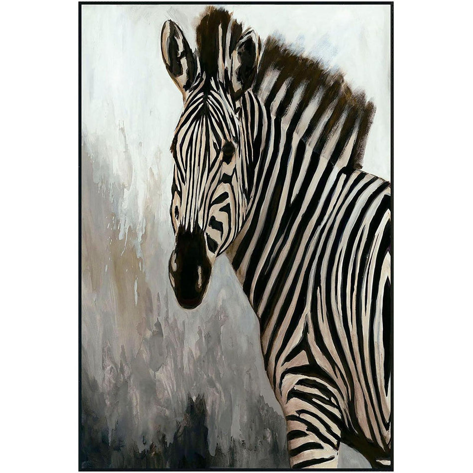 Classic Home Zebra Painting 48x72 by Buddy Whitlock