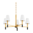 Hudson Valley Lighting Montreal 5 Light 30 inch Aged Brass Chandelier Ceiling Light