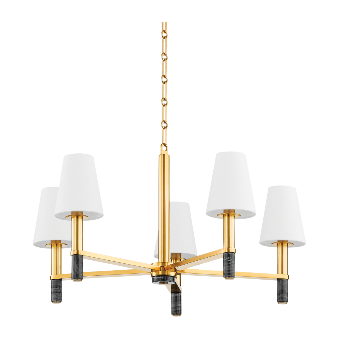 Hudson Valley Lighting Montreal 5 Light 30 inch Aged Brass Chandelier Ceiling Light