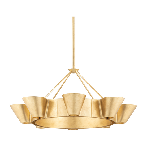 Hudson Valley Lighting Reeve 8 Light 37.5 inch Vintage Gold Leaf Chandelier Ceiling Light