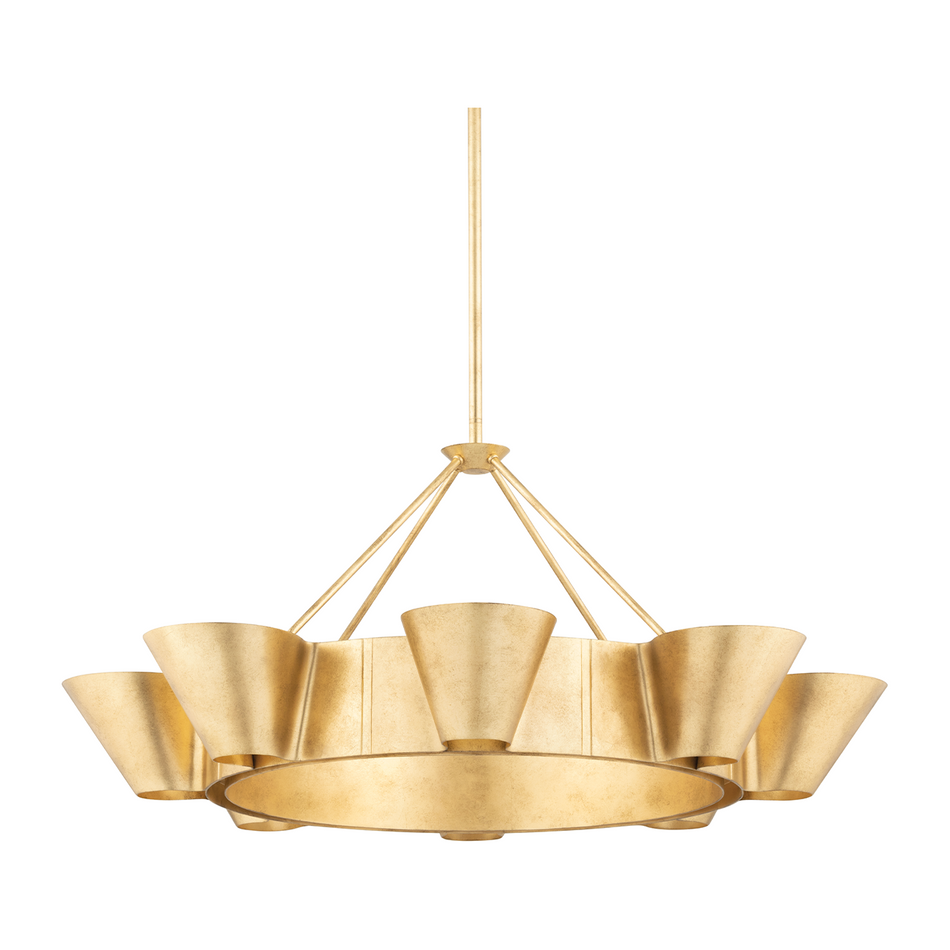Hudson Valley Lighting Reeve 8 Light 37.5 inch Vintage Gold Leaf Chandelier Ceiling Light