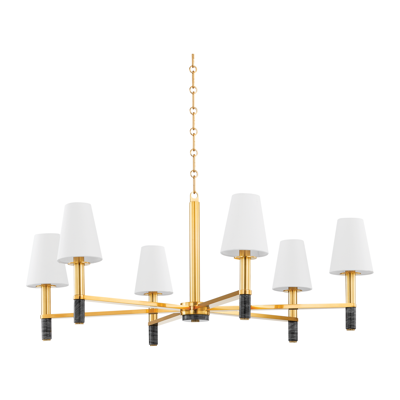 Hudson Valley Lighting Montreal 6 Light 40 inch Aged Brass Chandelier Ceiling Light